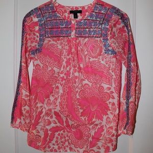 j crew embroidered top size 00